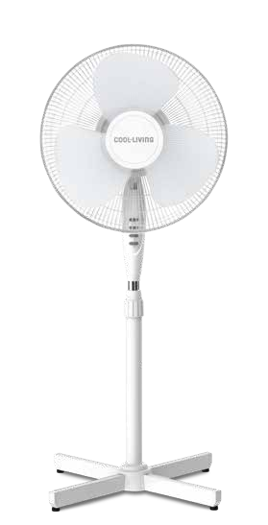 16” Electric Oscillating Pedestal Fan, 3-speed Options (White, Black)